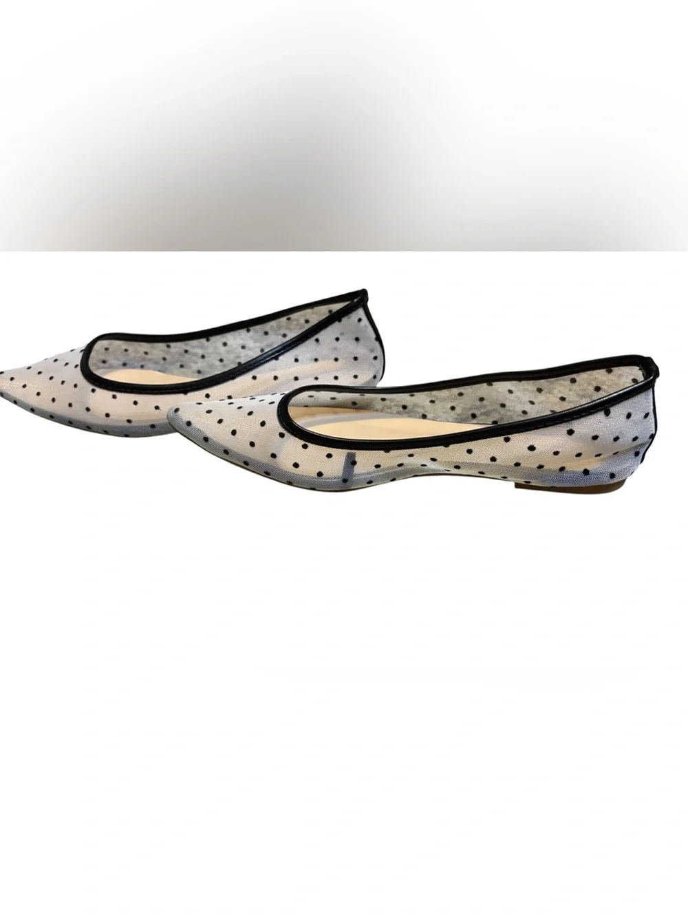 Cider Sheer Mesh Polka Dot Pointed Toe Ballet Flats Size 39